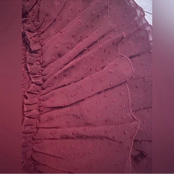 Burgundy Ruffle mini Dress - Picture 3 of 3